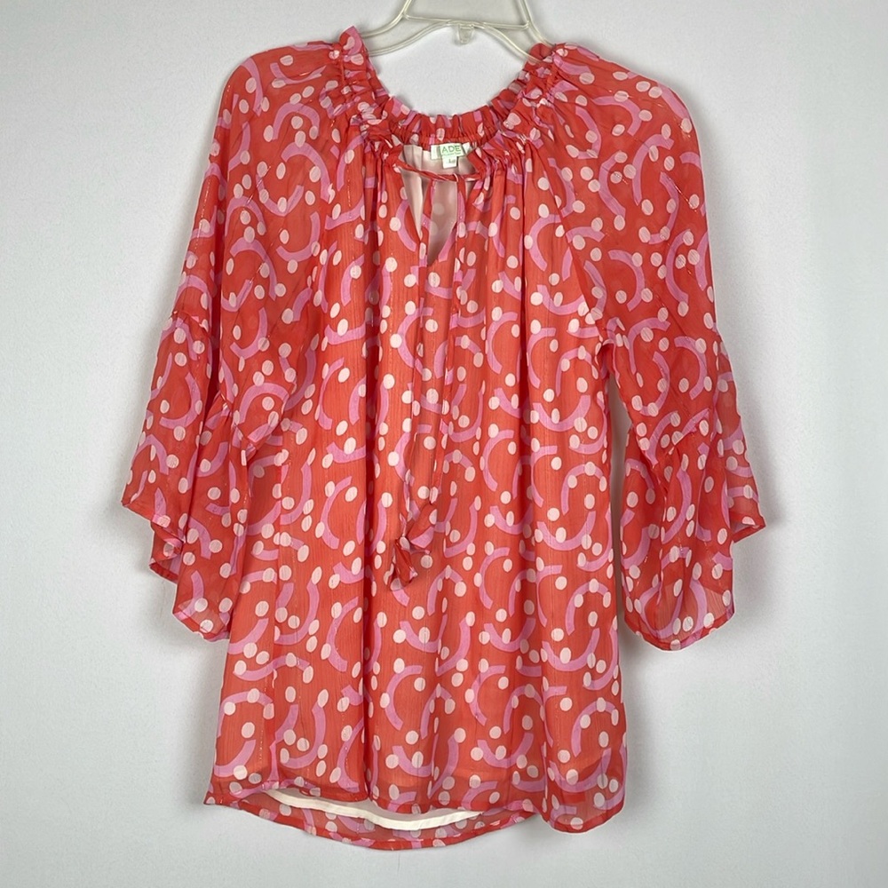 Jade Front Tie Boho 3/4 Sleeve Top